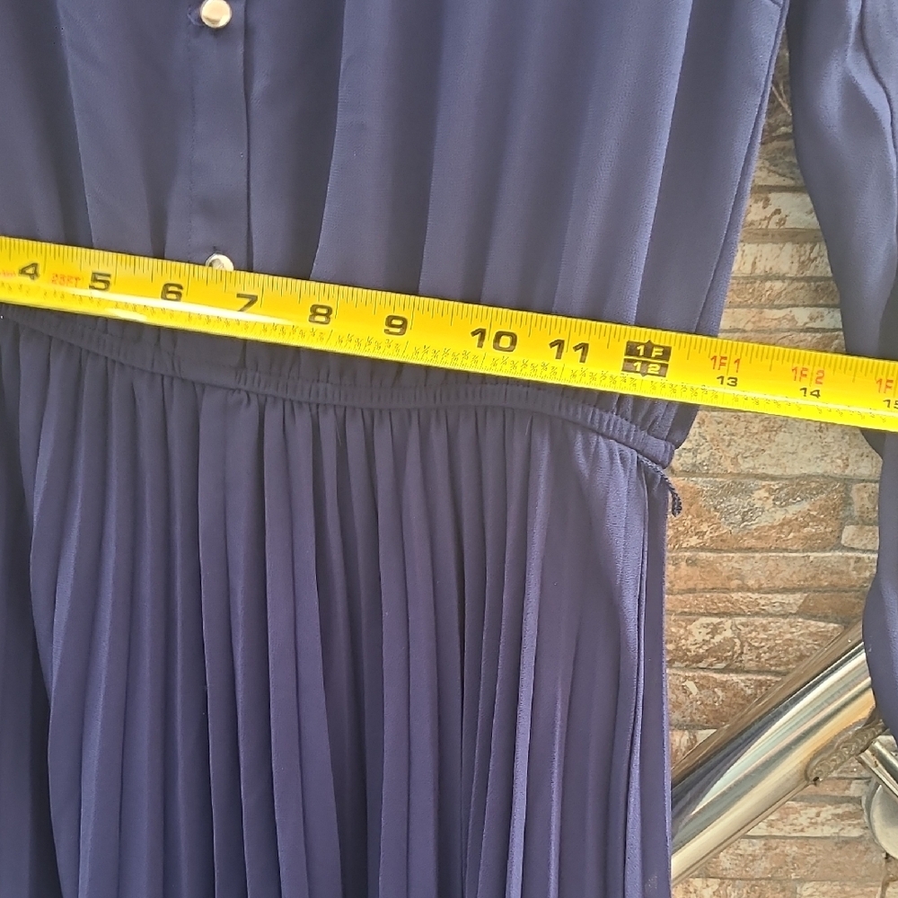 Chic Long Sleeve Navy Dress - Picture 8 of 12